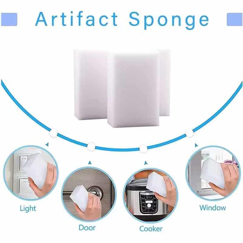20/50/100pcs Magic Reusable Leather Shoes Stainless Steel Ceramic Wall Surface Marker Pen Oil Stain Cleaning Sponge Household Cleaning Tools