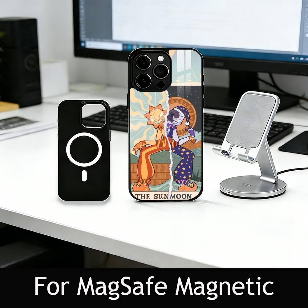 Fnaf G-Game S-Sundrop & M-Moondrop Phone Case For iPhone17,16,15,14,13,12,11 Plus,Pro Magnetic with Magsafe Wireless Charging