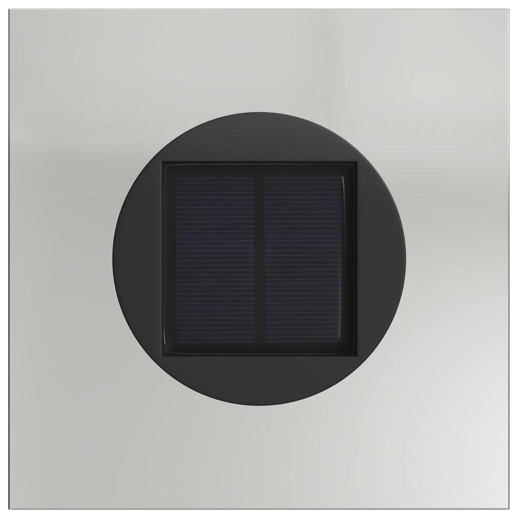 Solar LED Path Light 2 Pcs Silver Galvanized Steel