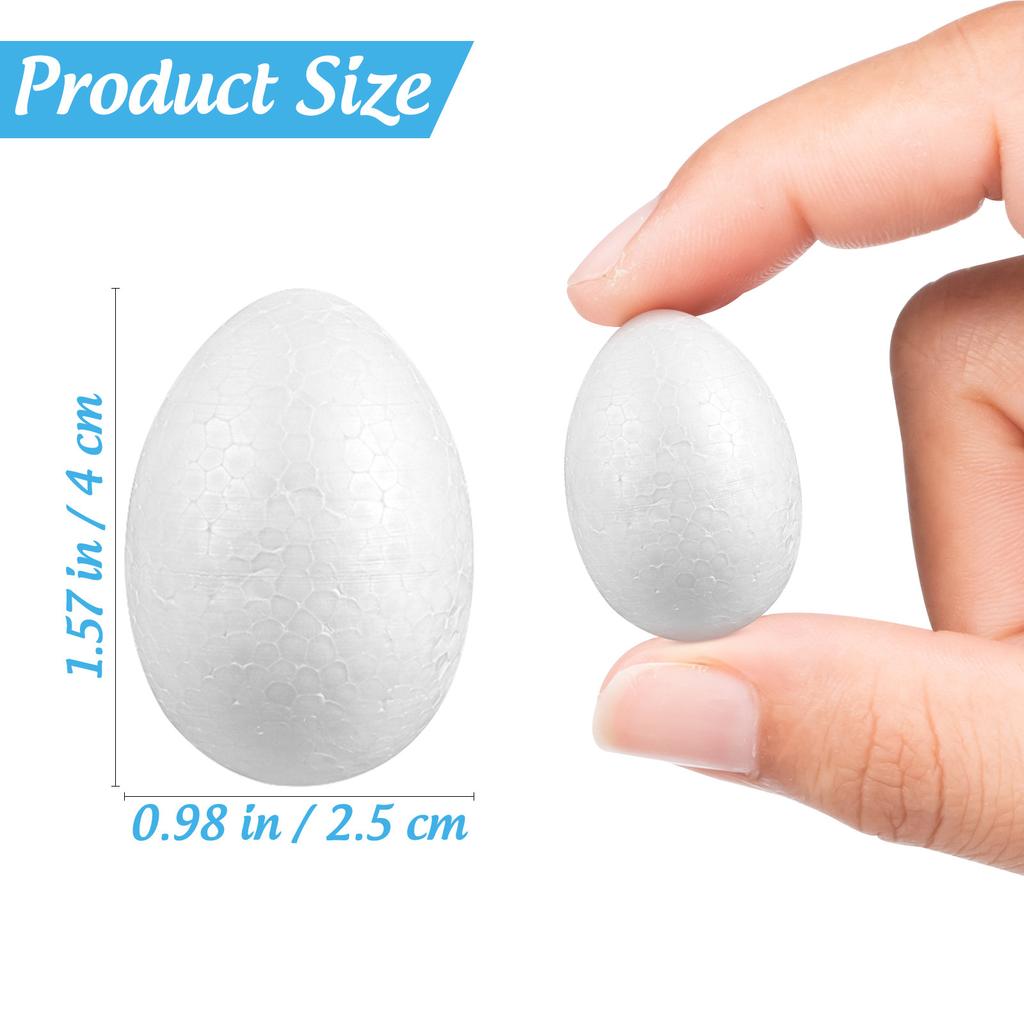 50 Stück Solider Weißer Eierschaum 3 cm Osterbasteln DIY Malerei Dekoration für Festival Party Eierschaum Malerei Bastelarbeiten
