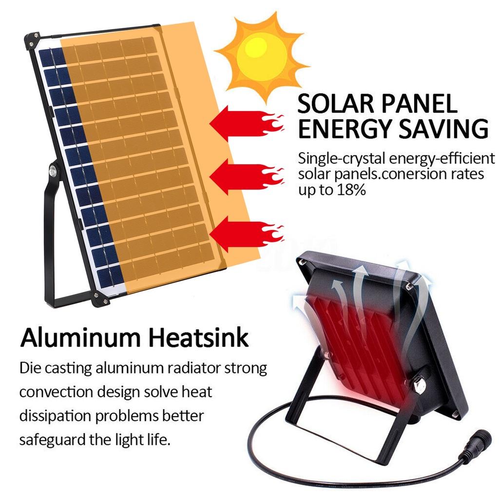 300W Solar Light LED Flood Light Garden Spotlight with Remote Control Timing 1/2P Lighting