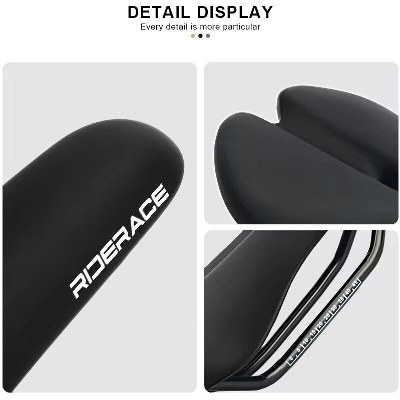 RIDERACE Bicycle Saddle Hollow Cycling Seat for Men Women Soft PU Leather Comfortable Shock Absorbing MTB Road Bike Cushion