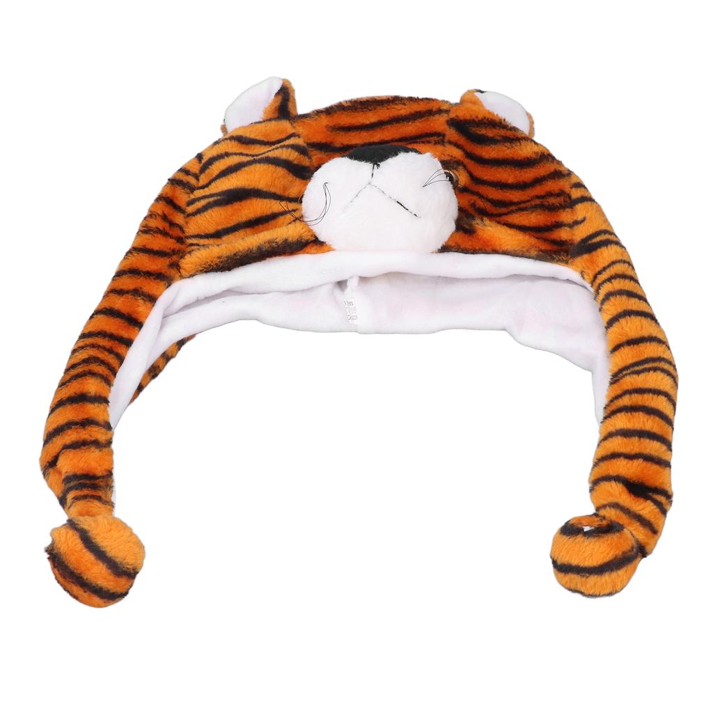 Tiger Cute Plush Hat Soft Coldproof Prevent Static Funny Winter Tiger Hat for School Camping