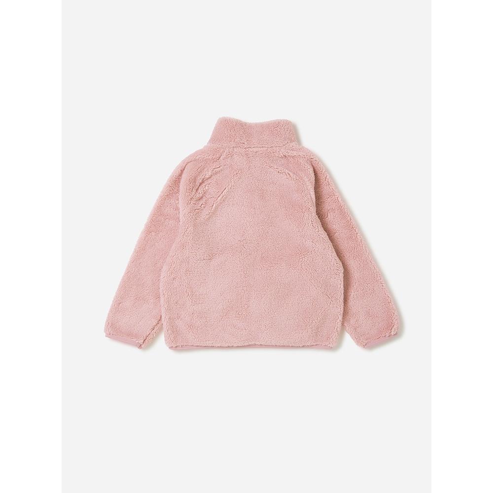 Daiso [dětské] Nadýsová fleecová mikina s dlouhým rukávem na zip 130 Růžová