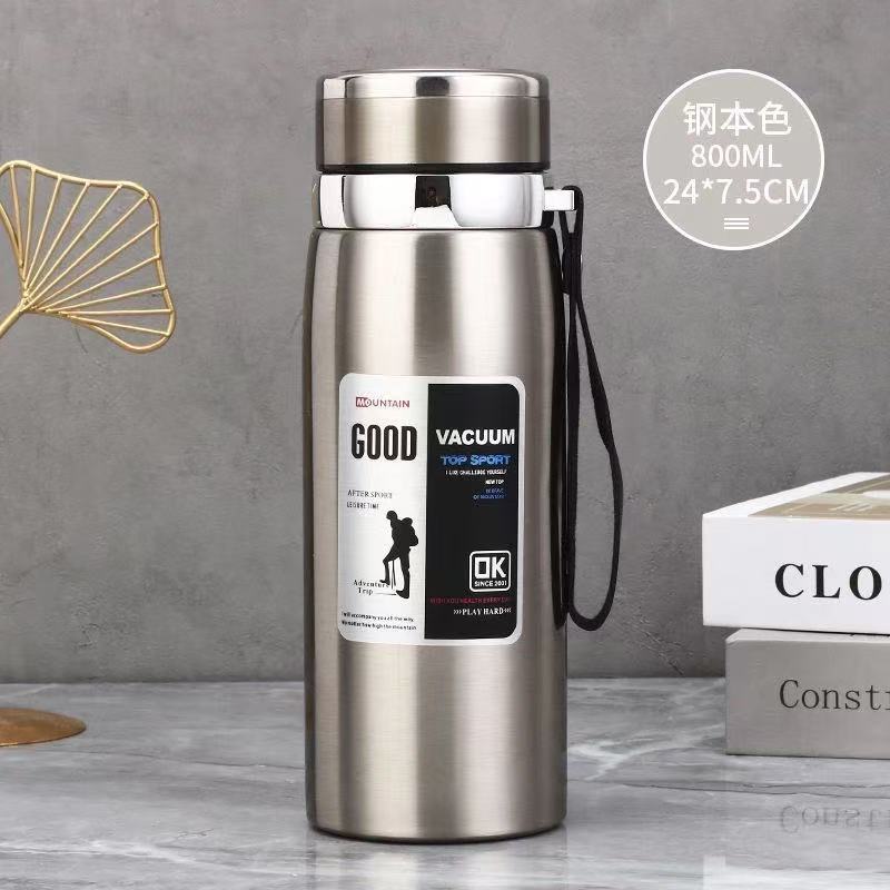 Thermos cup Large capacity stainless steel water cup Men's and women's thermal insulation teacup Portable office teapot water cup