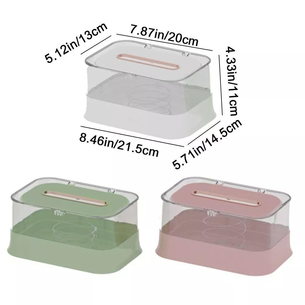 Langlebige durchsichtige Plastik-Taschentücherbox, stanzfreier Papierhalter, Klebe-Aufbewahrungsbox für große Kapazität, Badezimmer