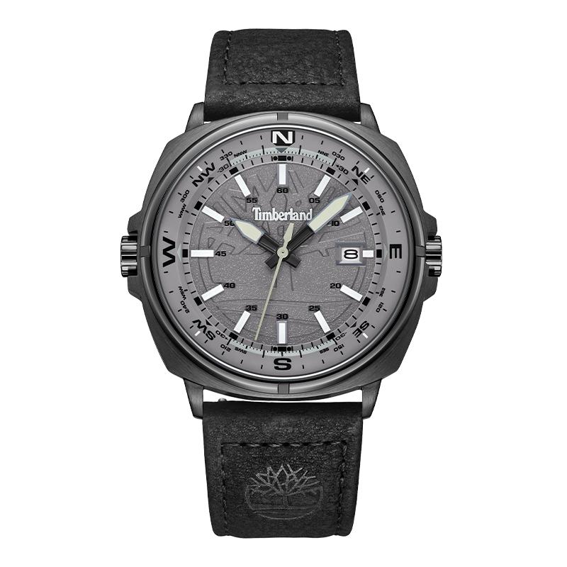 

Timberland Williston Series Watch Quartz Movement Leather Strap 43Mm Gray Dial Chronograph Military Style Men watches TDWGB2230804 Black Strap TDWGB2230804