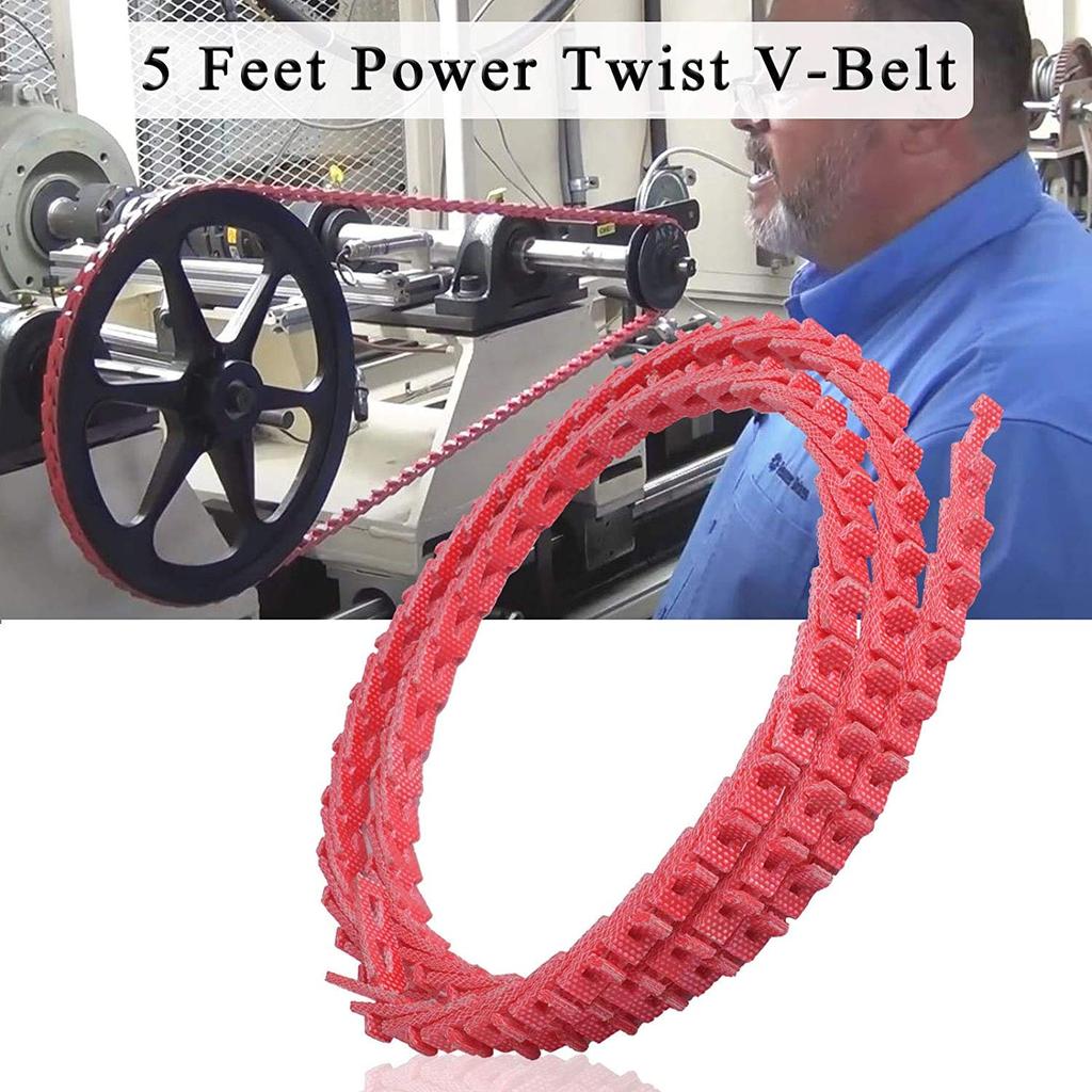 Power Twist V Belt,3/8-inch X 5 Feet Z Type, Industrial Rubber Adjustable Link V-Belts, 3L Profile, 3/8" Width, 5' Length,Drive V Belt Perfect for