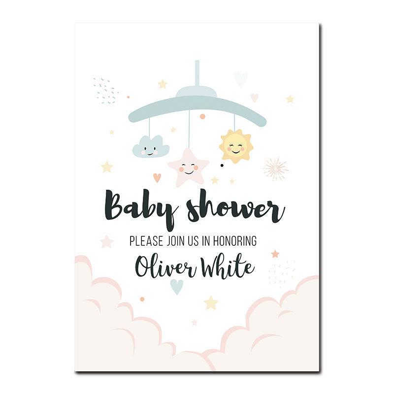 Modern Kindergarten Children's Room Canvas Cartoon Painting Clouds Moon Star Space Love Decorative Painting Kids Wall Art