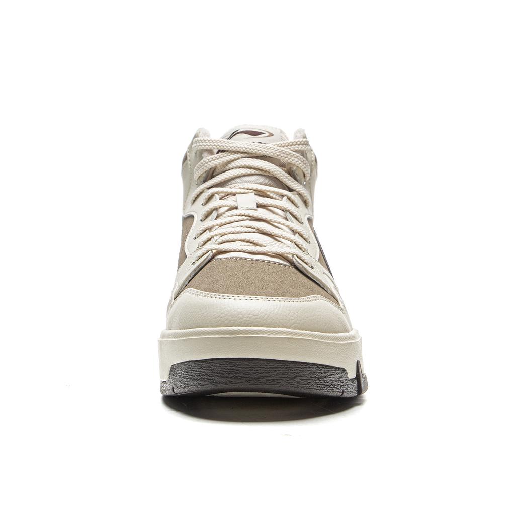 Li Ning Common 80s Mid Fleece Warm Classic Fashion Retro Versatile Thick Sole Comfort Non-Slip Wear-Resistant High-Top Skate Shoes AGCV407-1