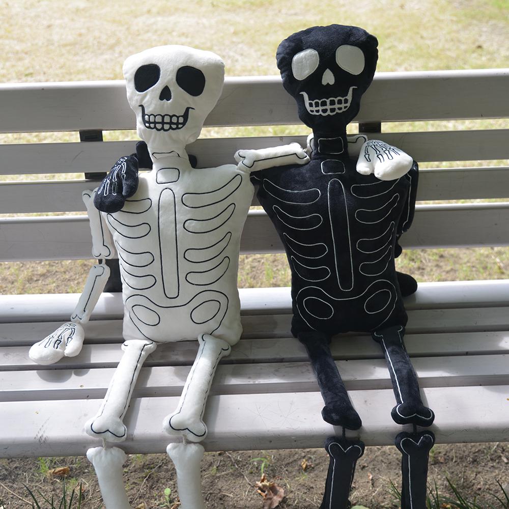 High-Quality 5PCS 110cm Halloween Horror Skull Fluffy Dolls Happy Halloween Party Soft Pillow Home Decor Plush Playthings
