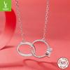 Mother'S Day Double Ring Necklace S925 Sterling Silver Fashion Explosive Snake Bone Chain Jewelry