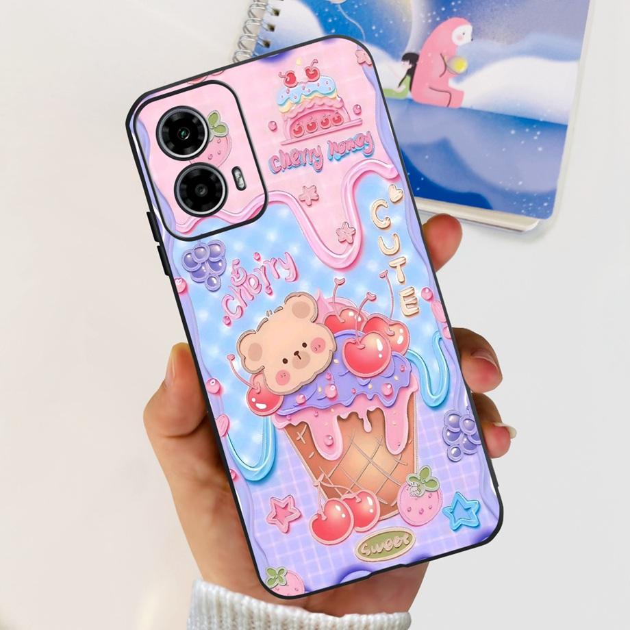 Per Motorola Moto G24 / G24 Power / G04 / G04s / Motorola E14 Custodia Carina Cartone Animato Lusso Morbido Silicone Cover Posteriore Capas