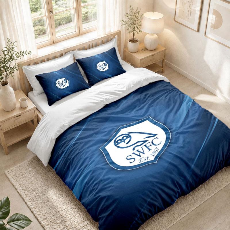 Bedding Set 1 Duvet Cover 2 Pillowcases Sheffield Wednesday Print Bedroom Home Decoration