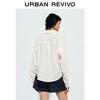 UR 2025 Autumn Elegant Pleated Oversized Long Sleeve Blouse