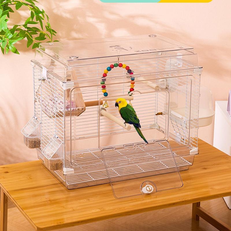Transparent Bird Cage Easy Interaction Parrot Cage Household Large Space Ornamental Cage Large Villa Bird House Viewing Nest
