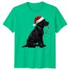 Black Labrador Dog Christmas Holidays Unisexs Unisexs Graphic Tee Santa Hat Lights