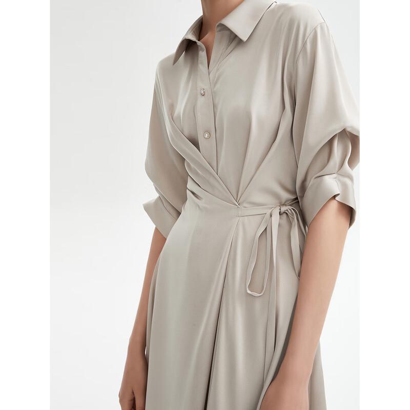 Lancy Retro Polo Collar Shirt Dress