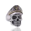 Men's Retro Punk Skull Ring – Navy Undead Army Leader Design
