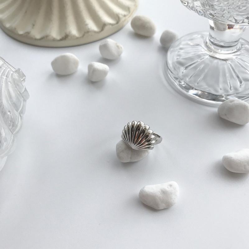 

Кольцо в геометрическом стиле контемпорари с ракушкой для женщин, регулируемое кольцо с открытым дизайном