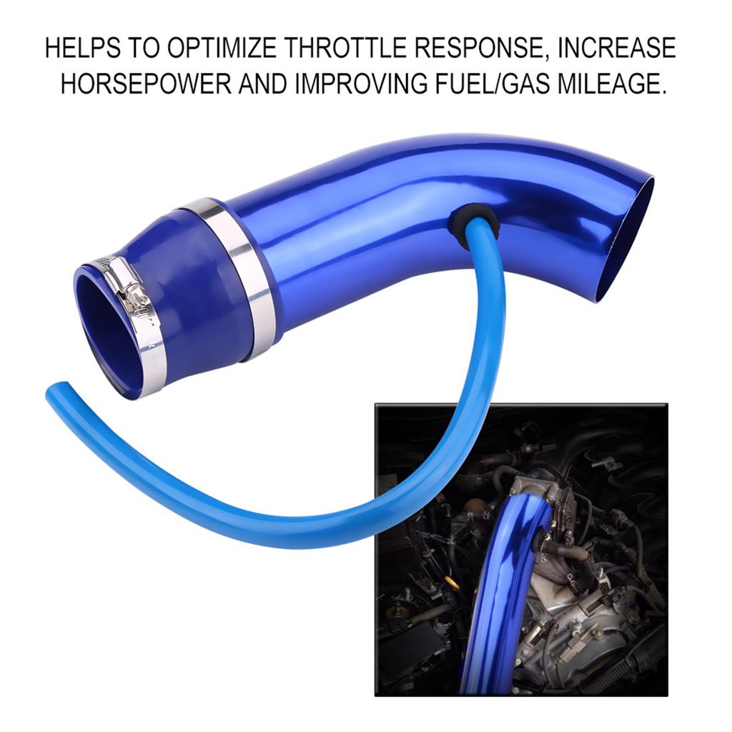 76mmCelsius3inch   Car Cold     Pipe Tube Hose Kit Filter System Blue