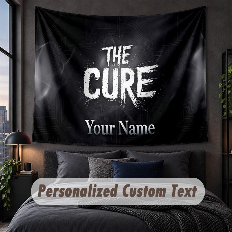Custom Name Text Tapestry,The Cure Decorative Wall Hanging, Background Tapestry For Home Bedroom