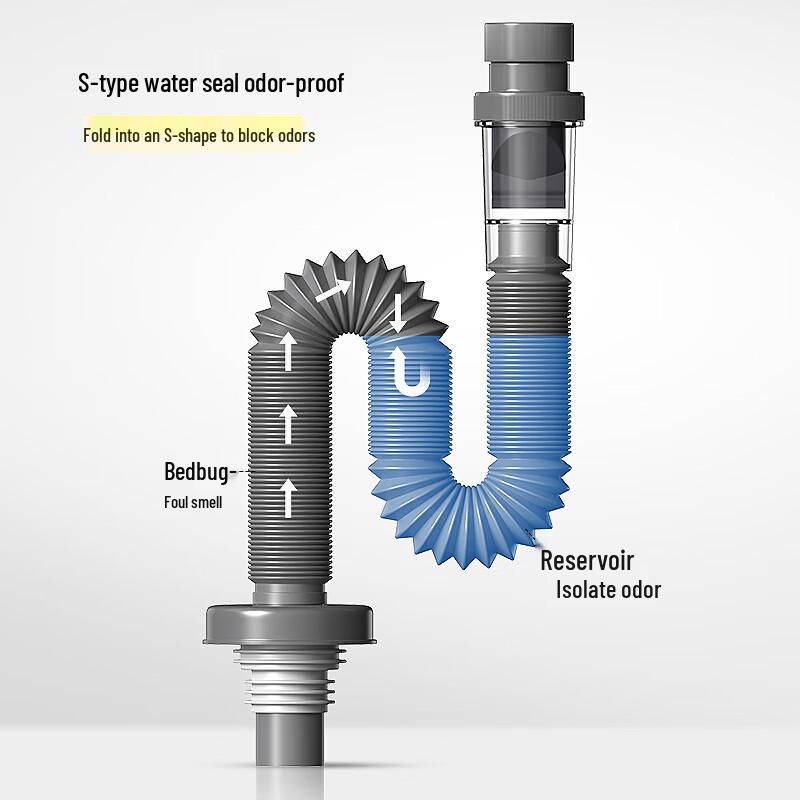 Haili Geruchshemmendes Teleskop-ABS-Waschbecken-Abflussrohr
