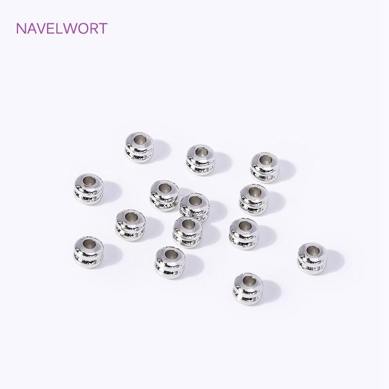 4*3mm 18K Gold Plated Double Level Spacer Beads For Jewelry Making Brass Metal Round Loose Beads DIY Jewelry Findings Wholesale
