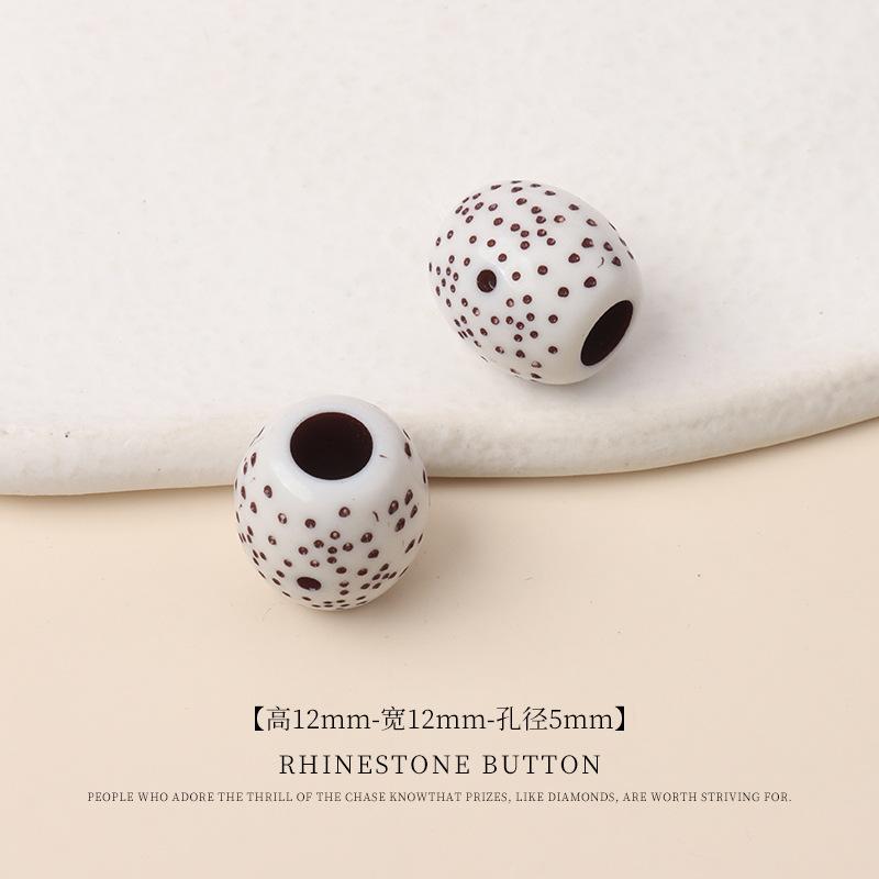 5 ks Akrylové Dvoubarevné Korálky do Kbelíku s Velkým Otvorem Ručně Vyráběné Korálkové Šperky Korálky Plavky Sukně Tkaničky do Bot Dekorativní Kulatá Korálková Spona