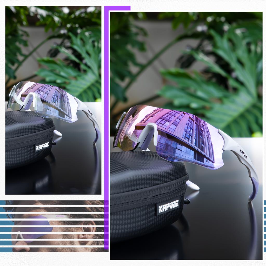 Pochromic Cycling Sunglasses Cycling Glasses MTB UV400 Sports Glasses Bicycle Eyewear Outdoor Glasses Running Goggles