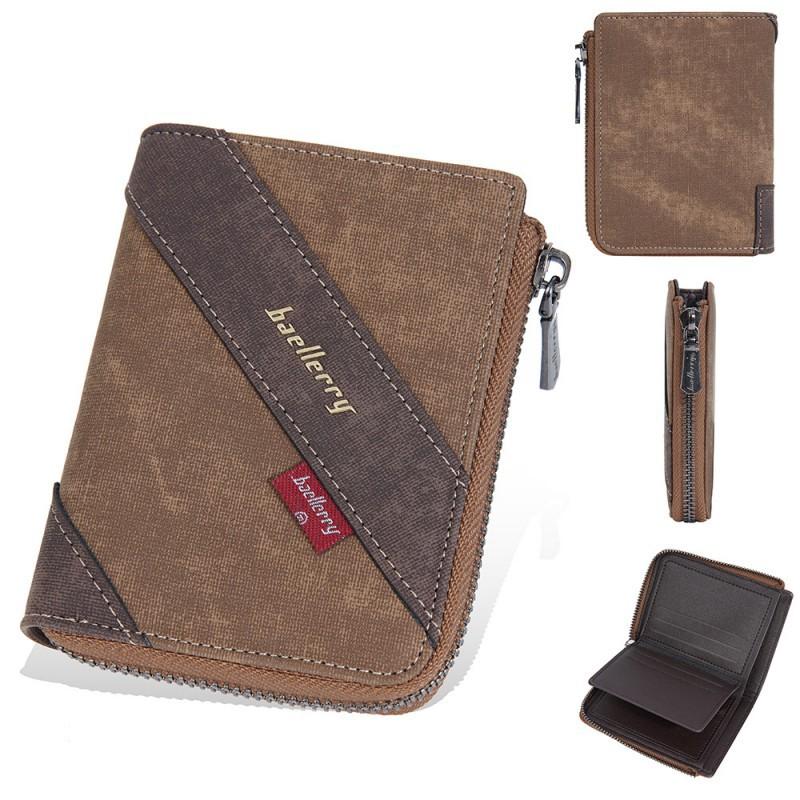 New Men s Cross-border Business Multi Card Zipper Anti-theft Brush Zero Wallet 13X10X2 коричневый