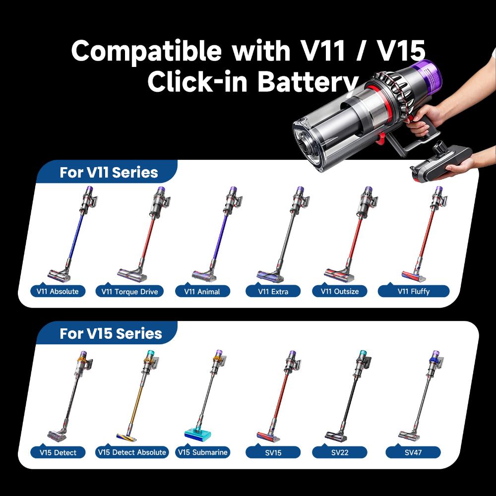 25.2V 8000mAh Li-ion Battery For Dyson V11 Absolute V11 Animal V11 Torque Drive V15 Detect V15 Detect Absolute Vacuum Cleaner