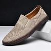 Men's shoes outdoor casual shoes one-pedal flat-soled handmade leather shoes spring low-top large-size loafers