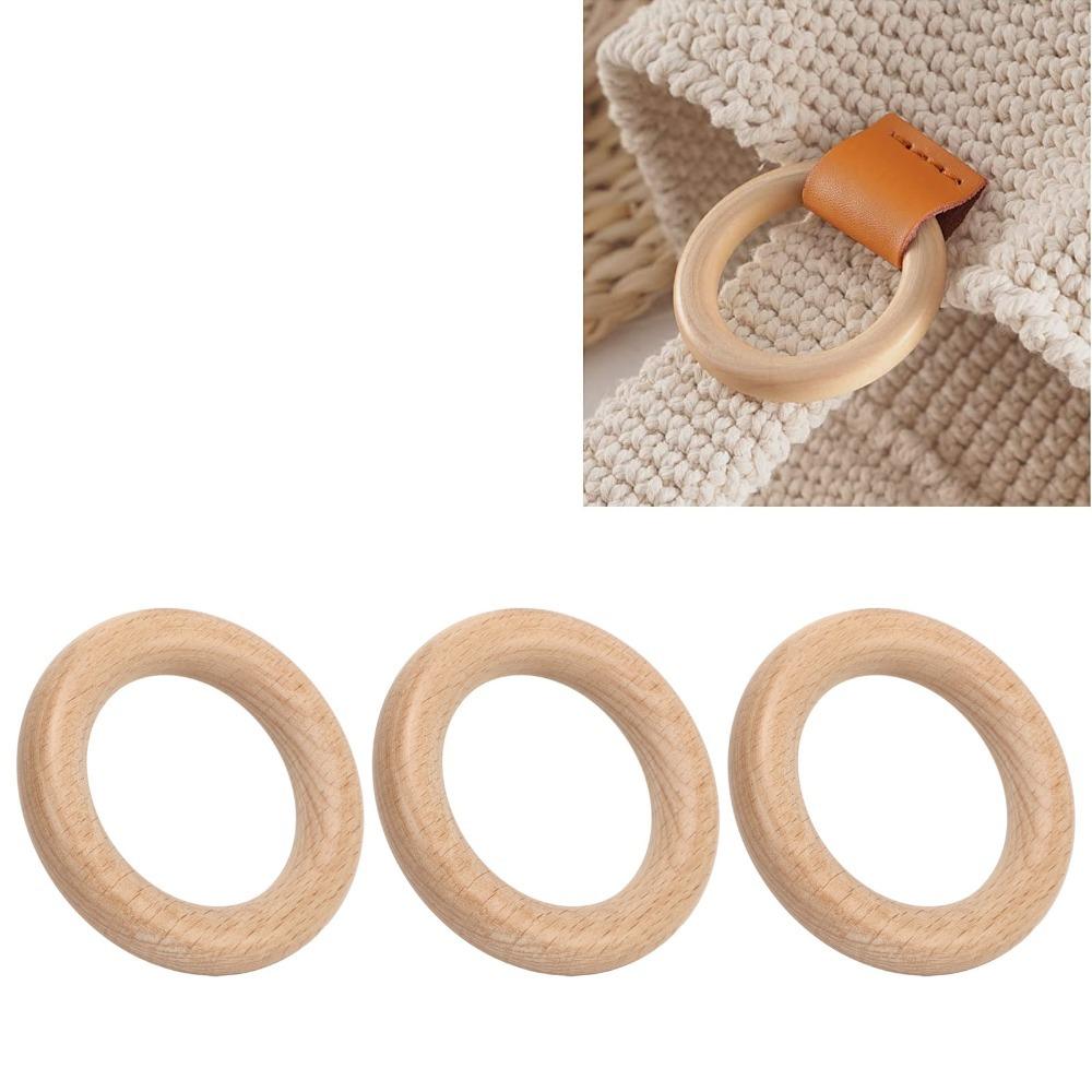 10pcs Wood Wood Ring Pendant Smooth Craft Wood Ring Unfinished Wood Beech Wood Rings  DIY Crafting S