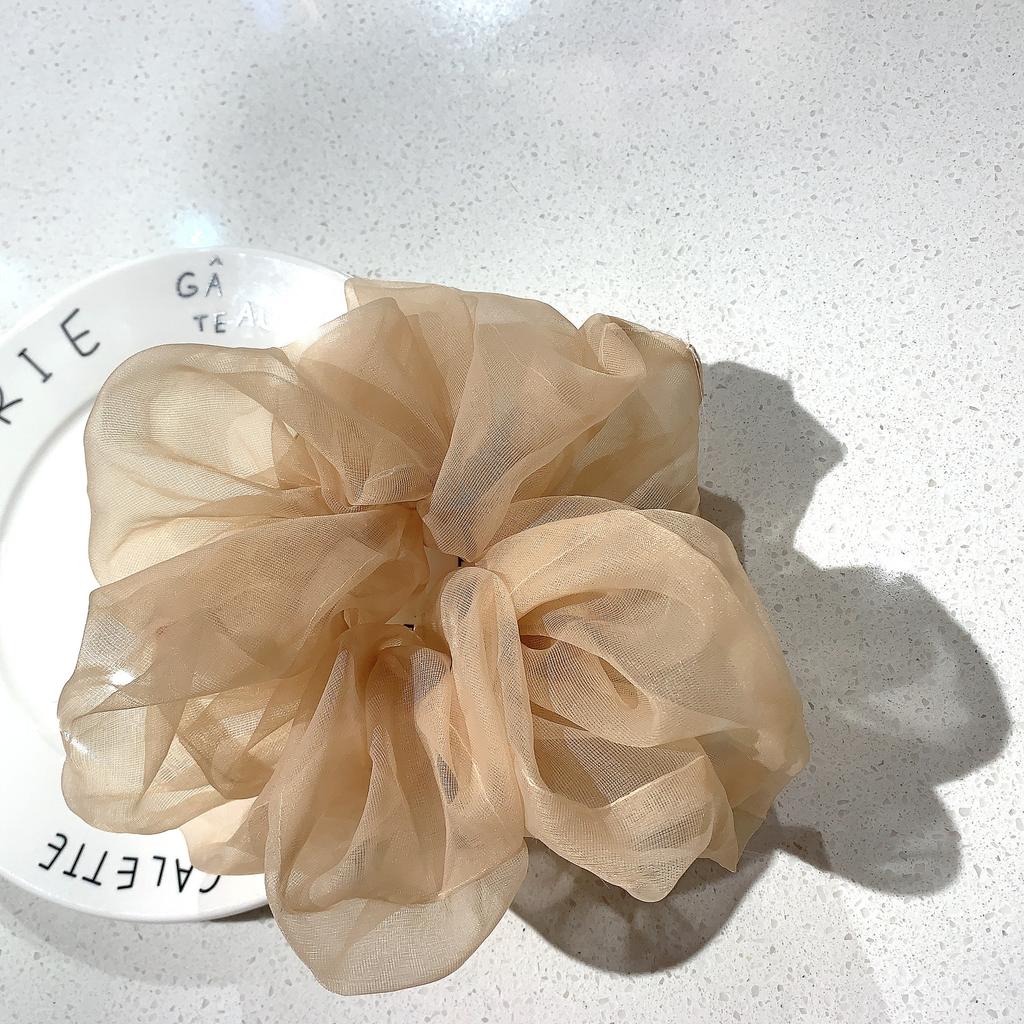 Super Bright Organza Large Intestine Ring Hair Band Girl Head Band Fashion Wide Edge Hair Accessories