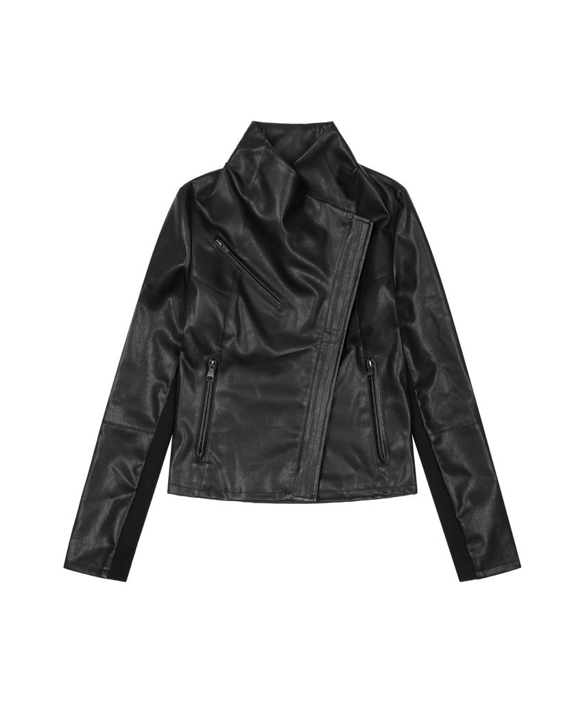AAKAM Biker Wrap Leather Jacket (Black)
