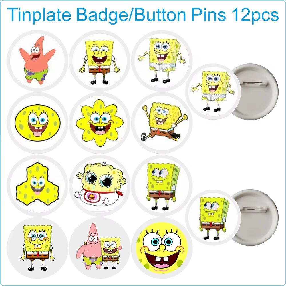 Cartoon Sponge-Bobs Party Favors Bracelet Keychain Stickers Goody Bags Fillers Carnival Prizes Kids Party Gift Birthday Supplies 5