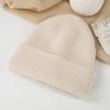 Winter Autumn Thick Knit Hat Solid Color Folded Brim Warm Outdoor Ski Hat
