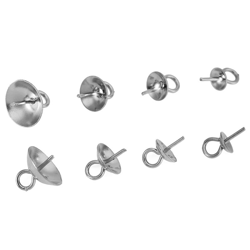 

20pcs 4 5 6 8 mm Stainless Steel Pendants Connectors Clip Never Fade Pinch Bail Charms Clasps For Necklace Jewelry Accessories 4mm