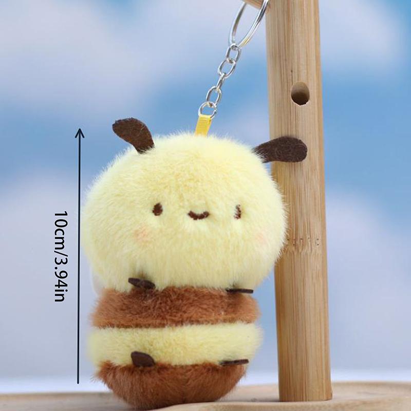 Bee Doll Pendant Key Chain Stylish Backpack Purse Doll Pendant Plush Girl Gift Pendant Car Interior Cute Insect Keychain