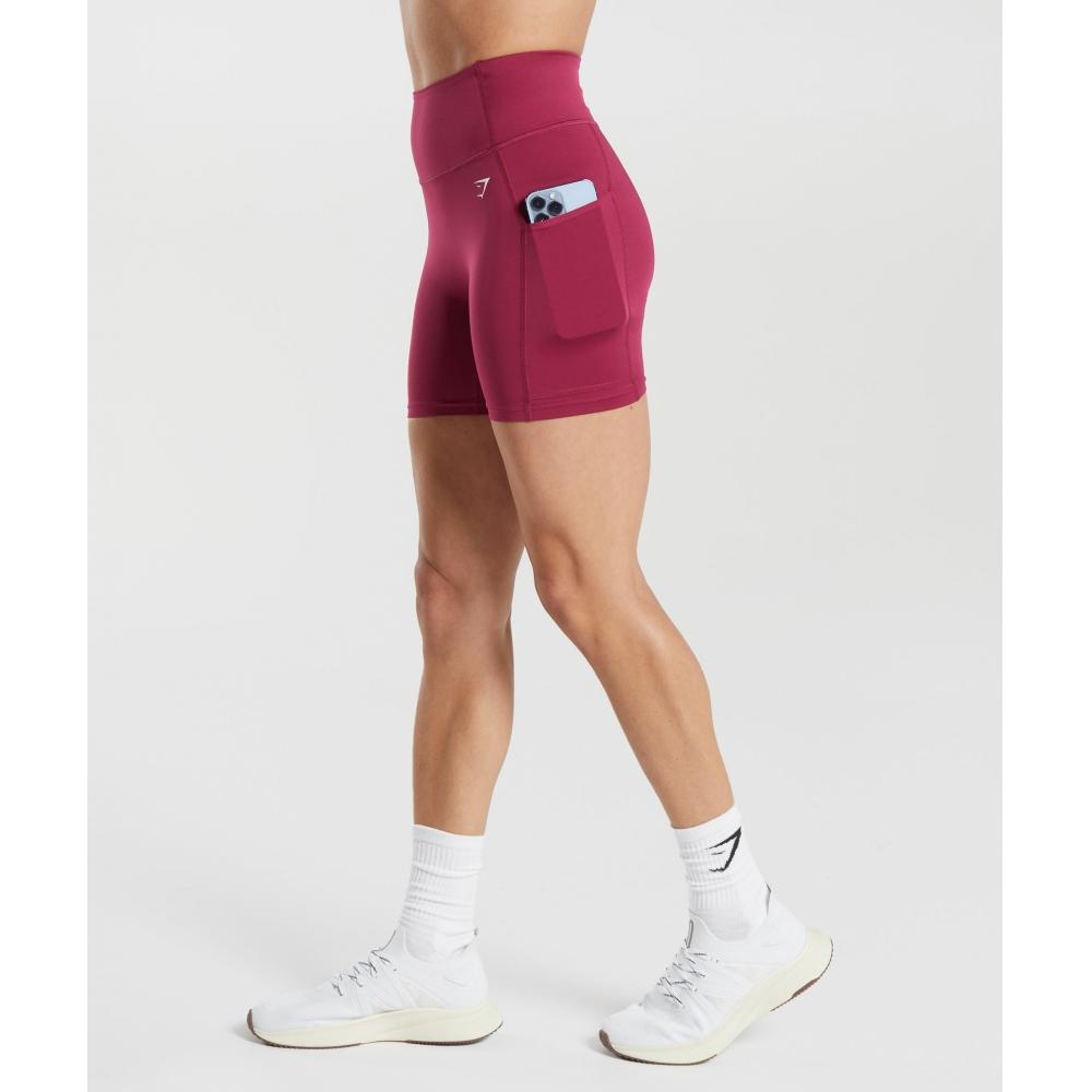 

GYMSHARK Шорты с карманами малинового цвета B4A8W KBS2