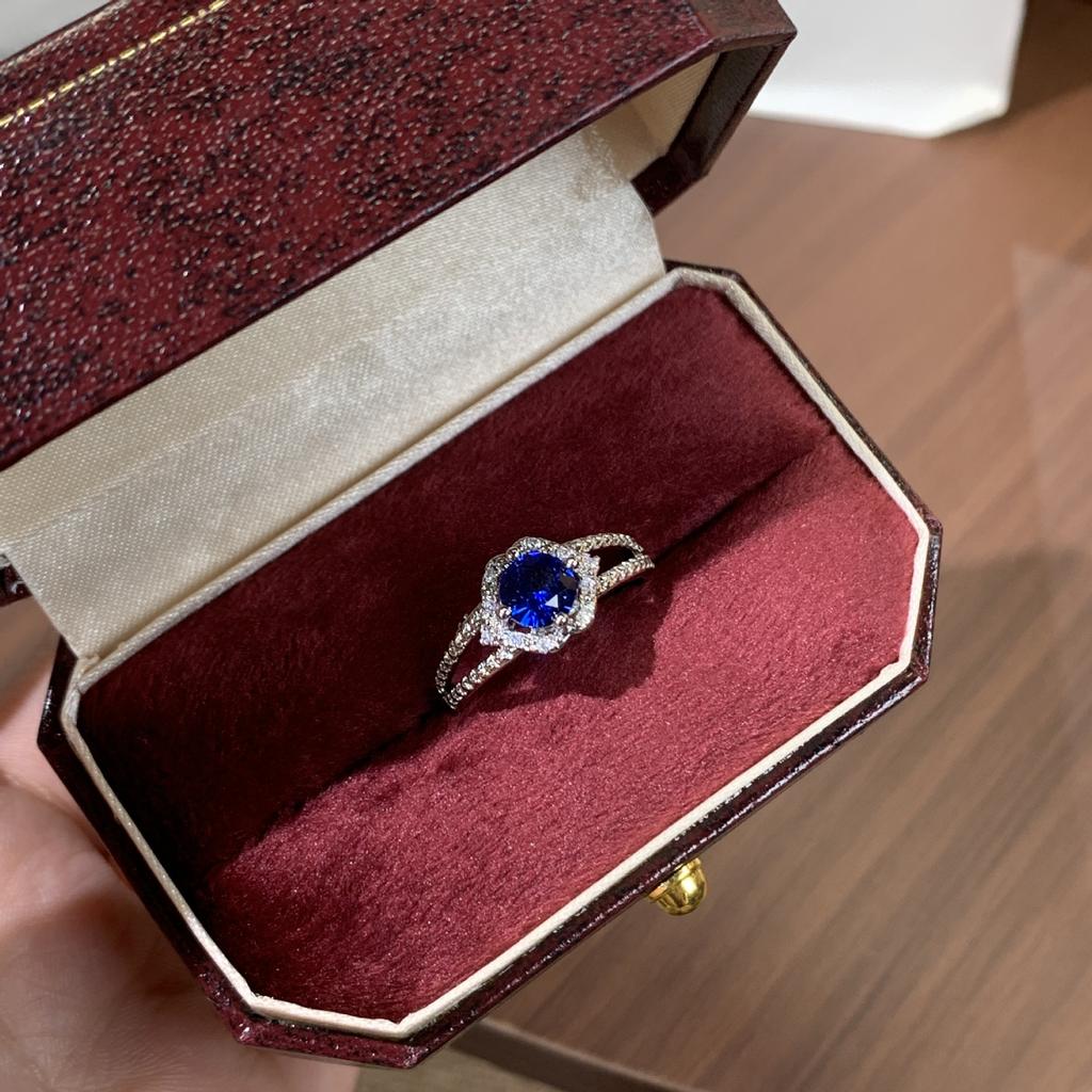 Isn'T The Style Of Light Luxury Cultivation Gemstone 6.0Mm Living Mouth Adjustable Advanced Sense Ring