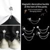 Silver Alloy Magnetic Button Clips Fixing Hem Non-hole Waist Buckle Shorten Trouser Clip