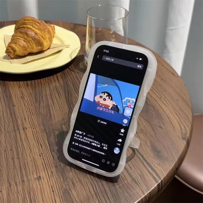 Luxusní průhledný stojánek pouzdro na telefon pro iPhone 11 12 13 14 15 16 Pro Max nárazuvzdorný zadní kryt nárazníku
