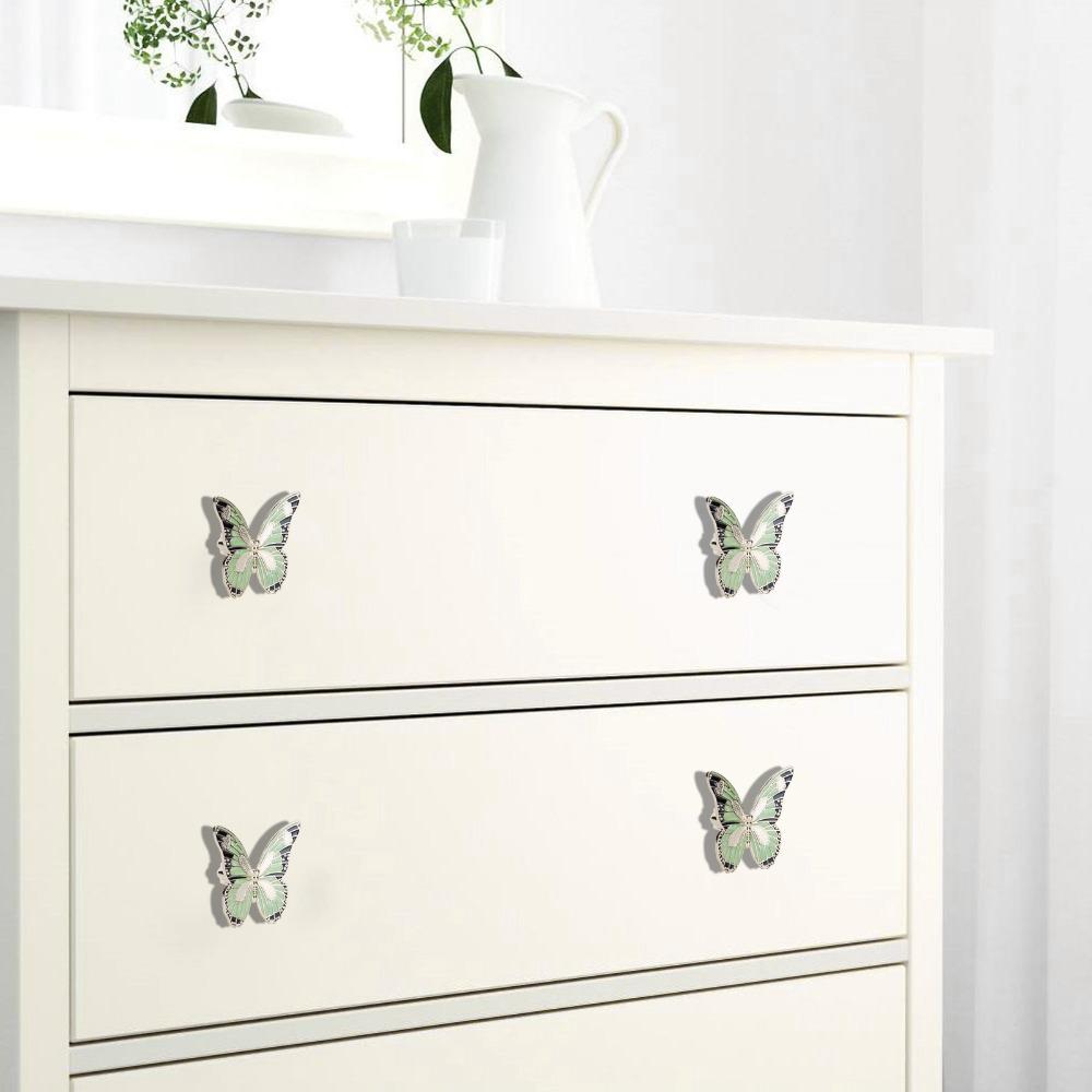 Easy Install Drawer Knobs Zinc Alloy Butterfly Knobs Vintage Cabinet Pull Handles Wardrobe