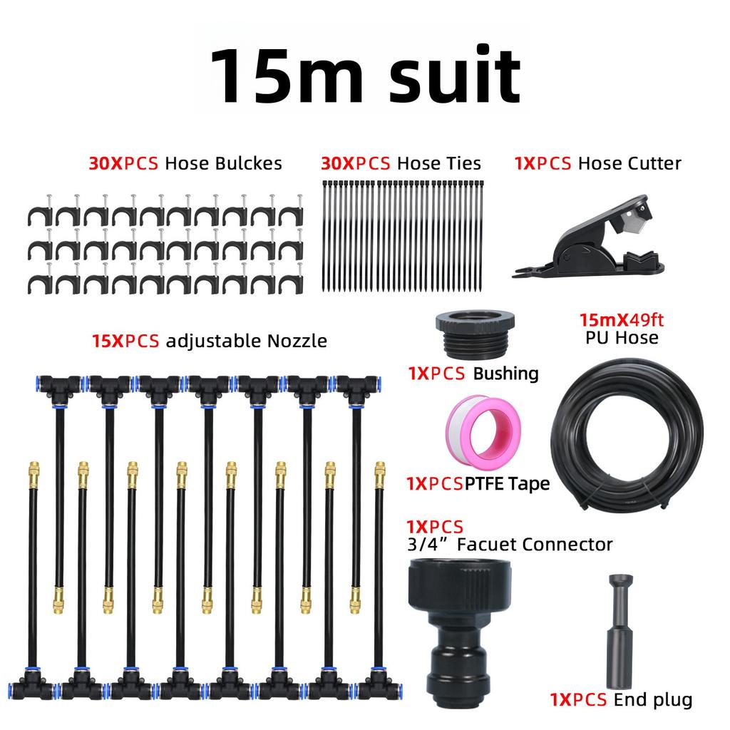 5-20M Universal Automatic Irrigation Sprinkler Kit Rotating Copper Nozzle Garden Balcony Atomization Sprinkler Watering Kits