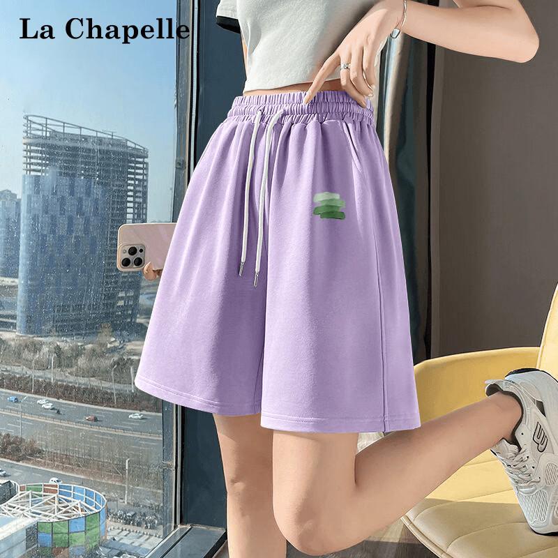 La Chapelle Women s High-Waist Cotton Drawstring Bermuda Shorts M