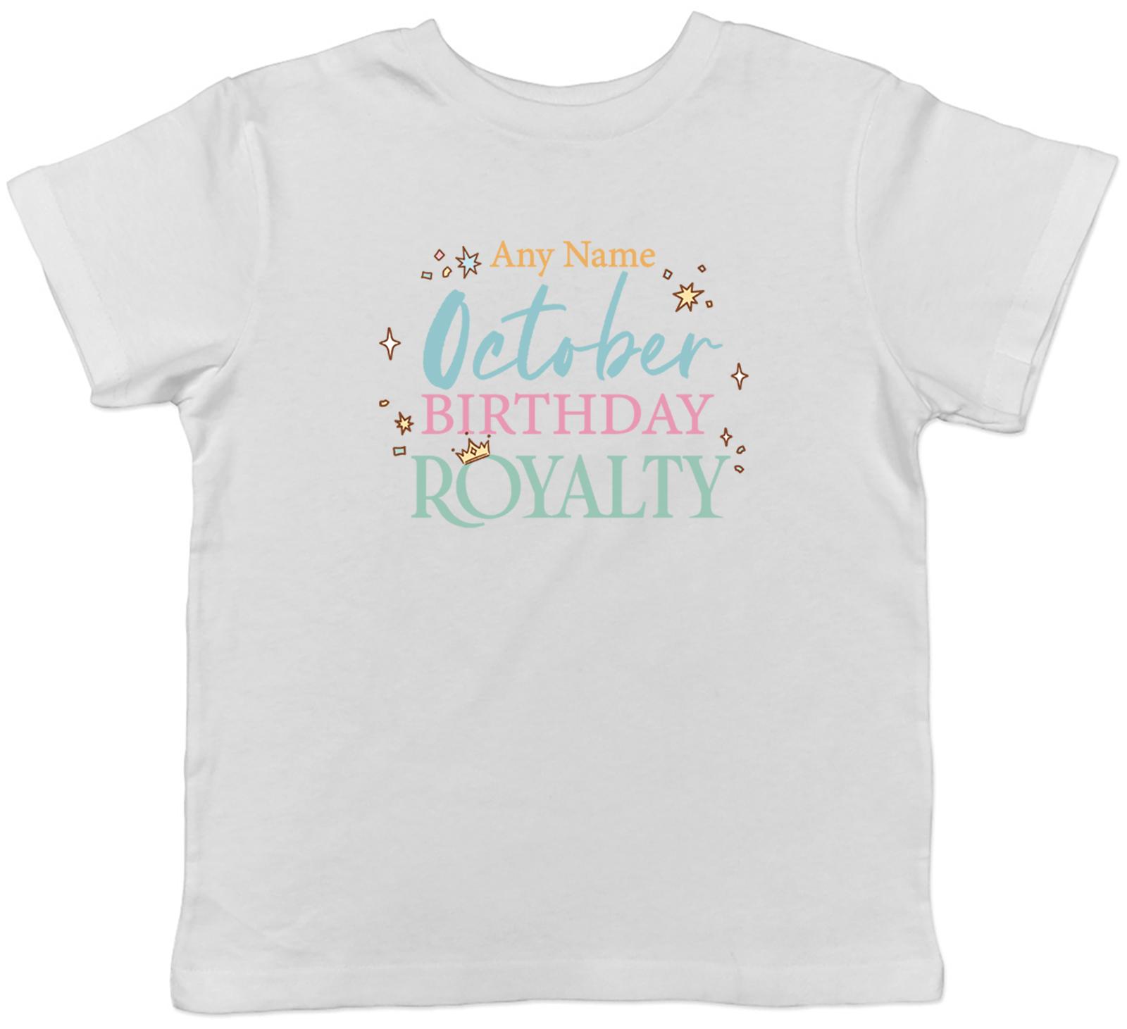 Personalised October Birthday Royalty Kids T-Shirt Boys Girls Gift 160