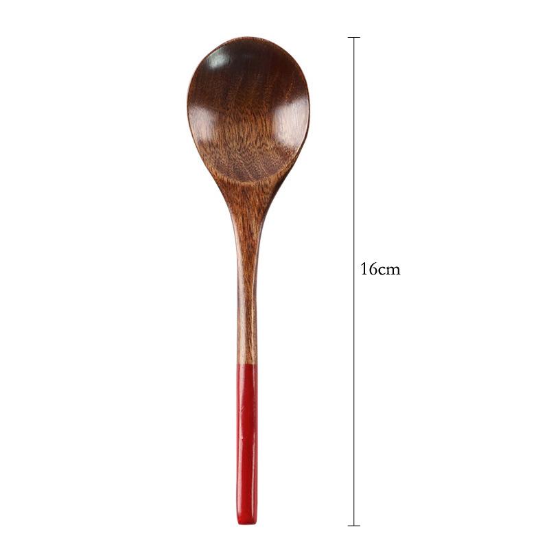 5Pcs Wooden Spoon Coffee Teaspoon Small Wood Spoon for Coffee Honey Dessert Rice Soup Dinner Spoon for Kids Kitchen Tableware