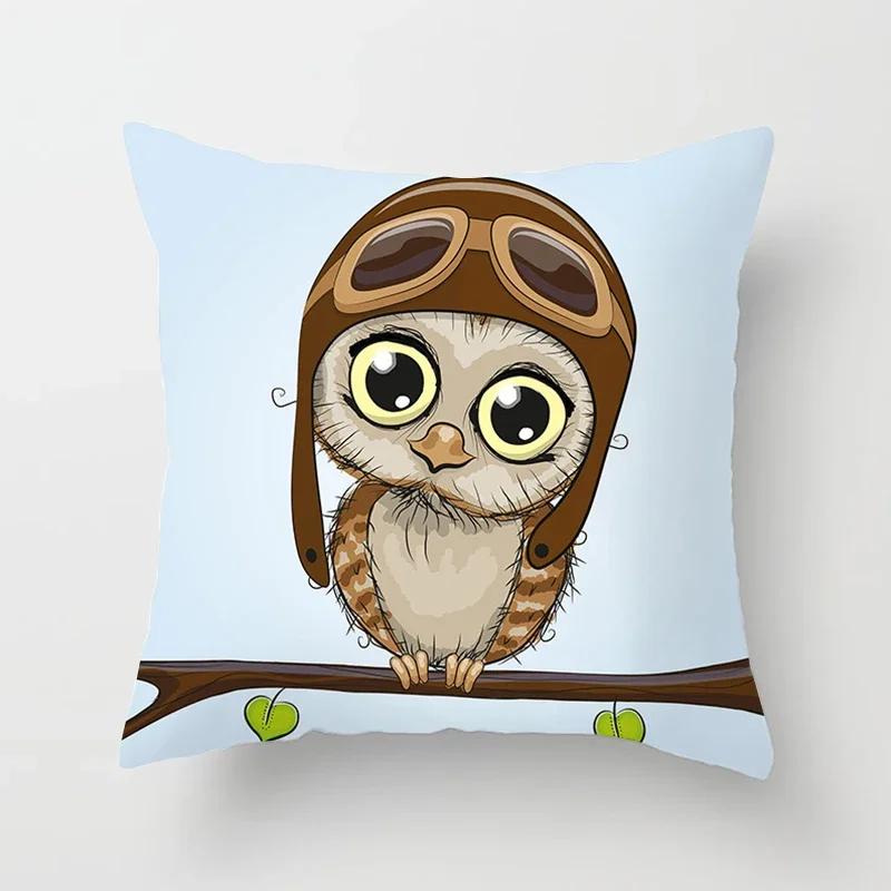 Cute Owl Cushion Covers Comfortable Pillow Cover x Decorative Pillows For Sofa Bed Car Throw Home Decor
